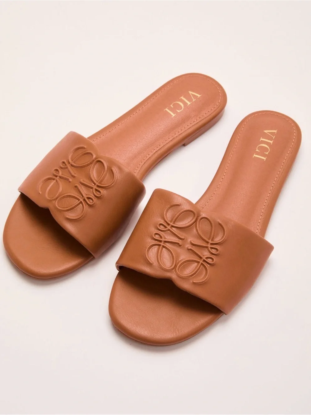 VICI Santorini Sun Faux Leather Tonal Design Sandals